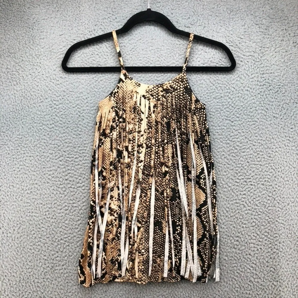 Lois Letzt Les Tout Petits Snake Print Mini Dress Girls 8 Edgy Fringe Party
